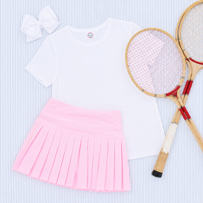 Out & About Girl's Tee - White - Southern Smocked Co.