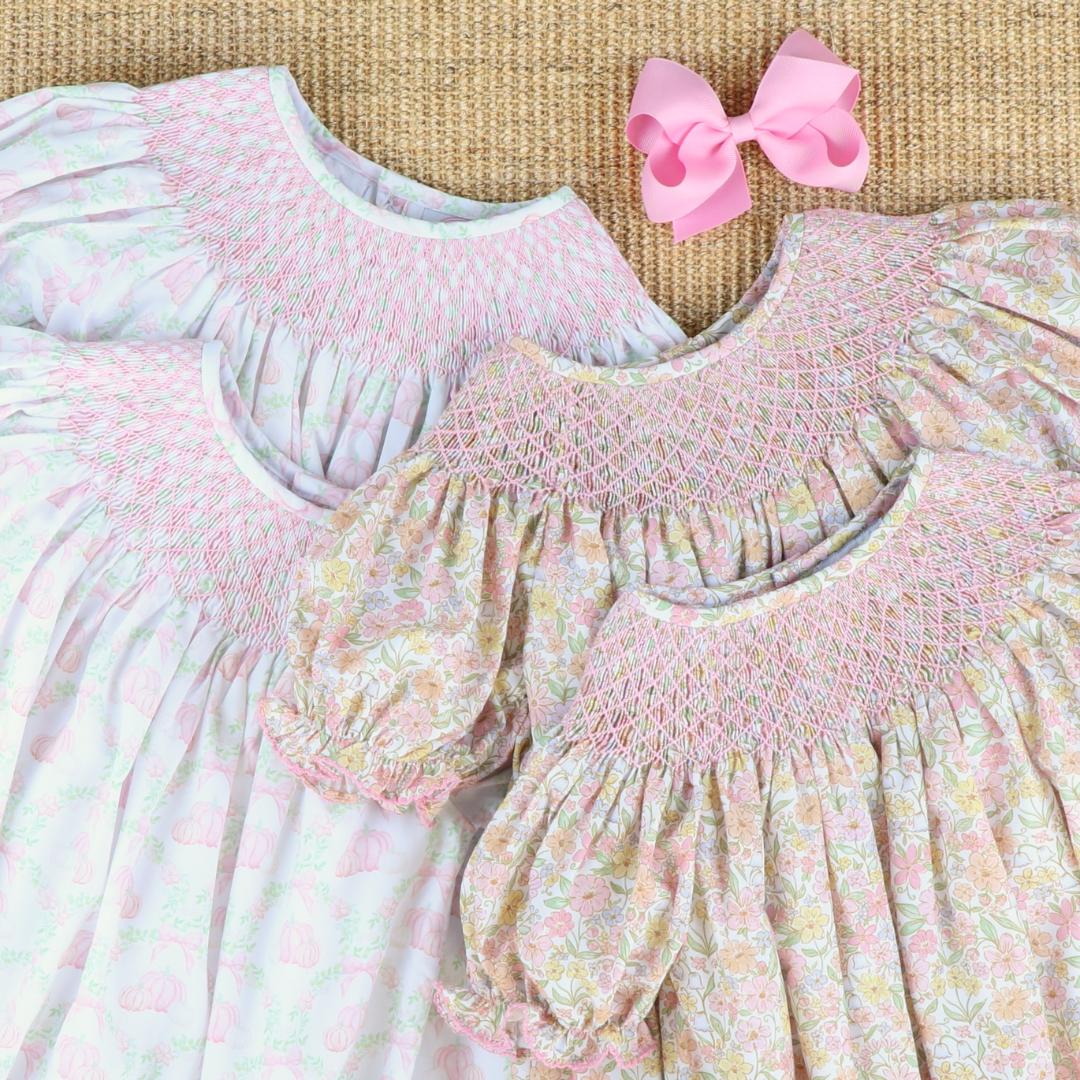 Smocked Geo Bishop- Fall Floral