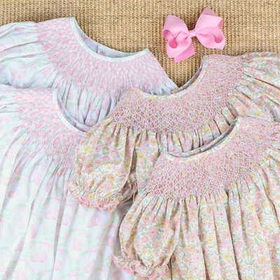 Smocked Geo Bishop- Fall Floral