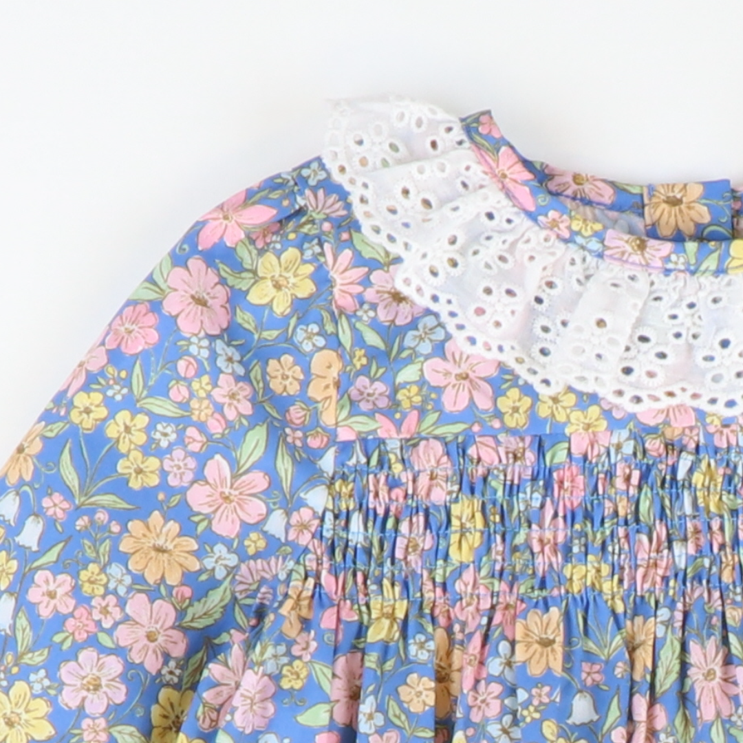 Eyelet Ruffle Set - Blue Floral