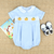 Smocked Pumpkins Collared Boy Bubble- Light Blue Check