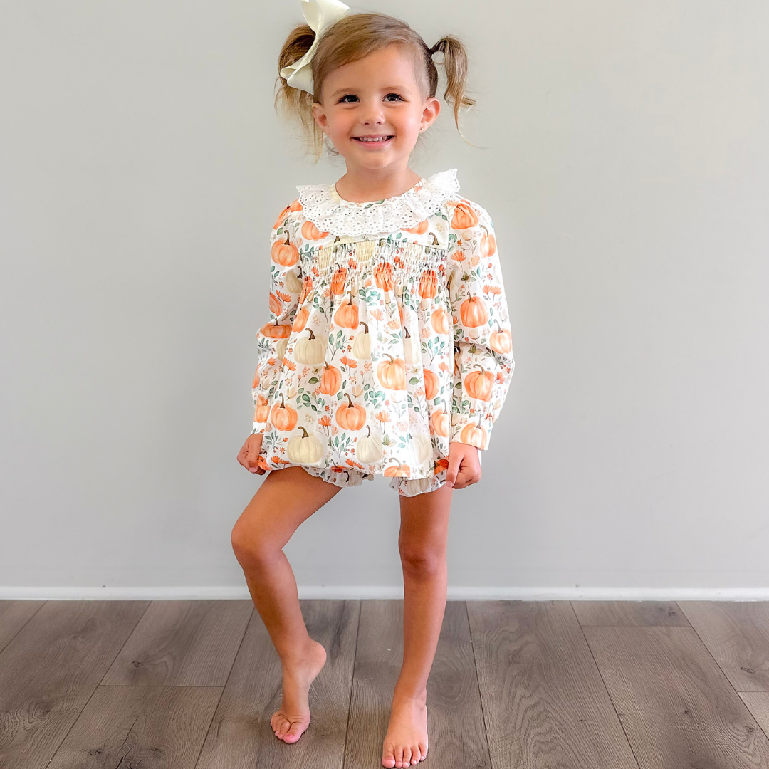 Eyelet Ruffle Set - Autumn Pumpkins
