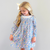 Eyelet Ruffle Dress - Blue Floral