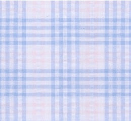 Sunday Brunch Girl Bubble - Blue & Pink Plaid Seersucker