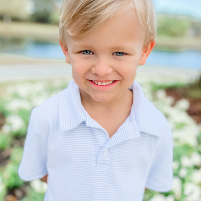 Signature Polo - Light Blue Stripe Knit