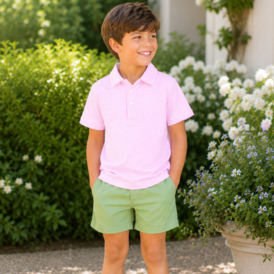 Signature Polo - Pink Stripe Knit