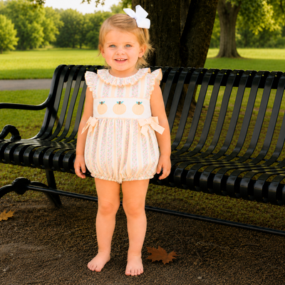 Heirloom Pumpkins Ruffle Neck Girl Bubble - Floral