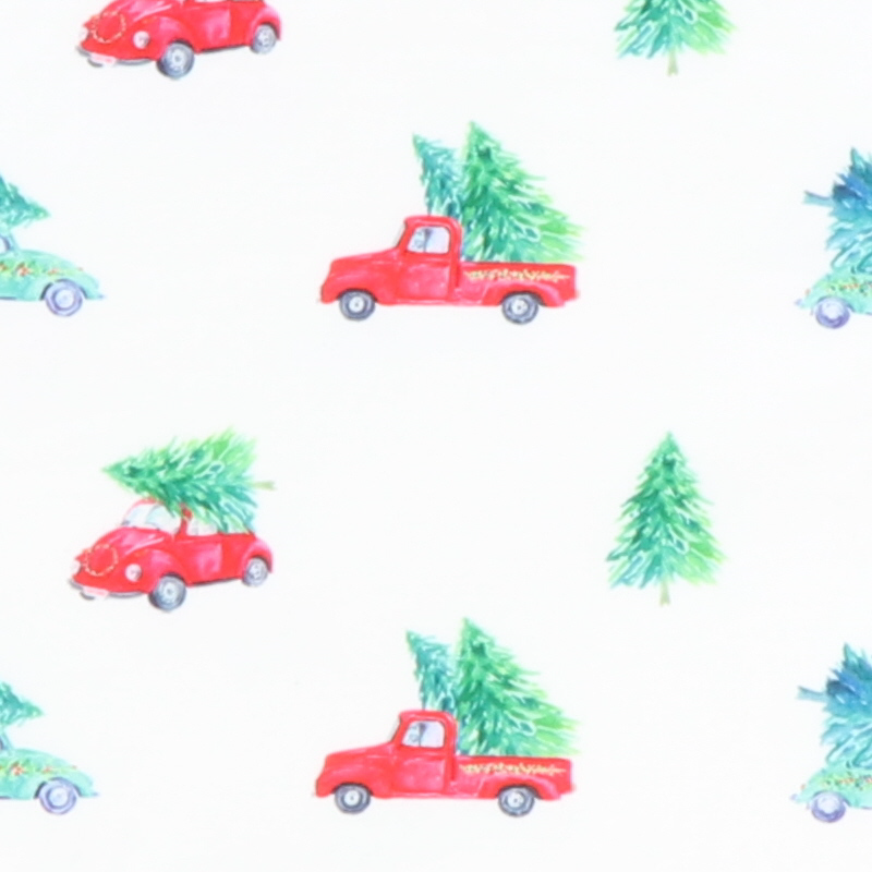 Christmas Tree & Vintage Truck White Knit Pajama Set