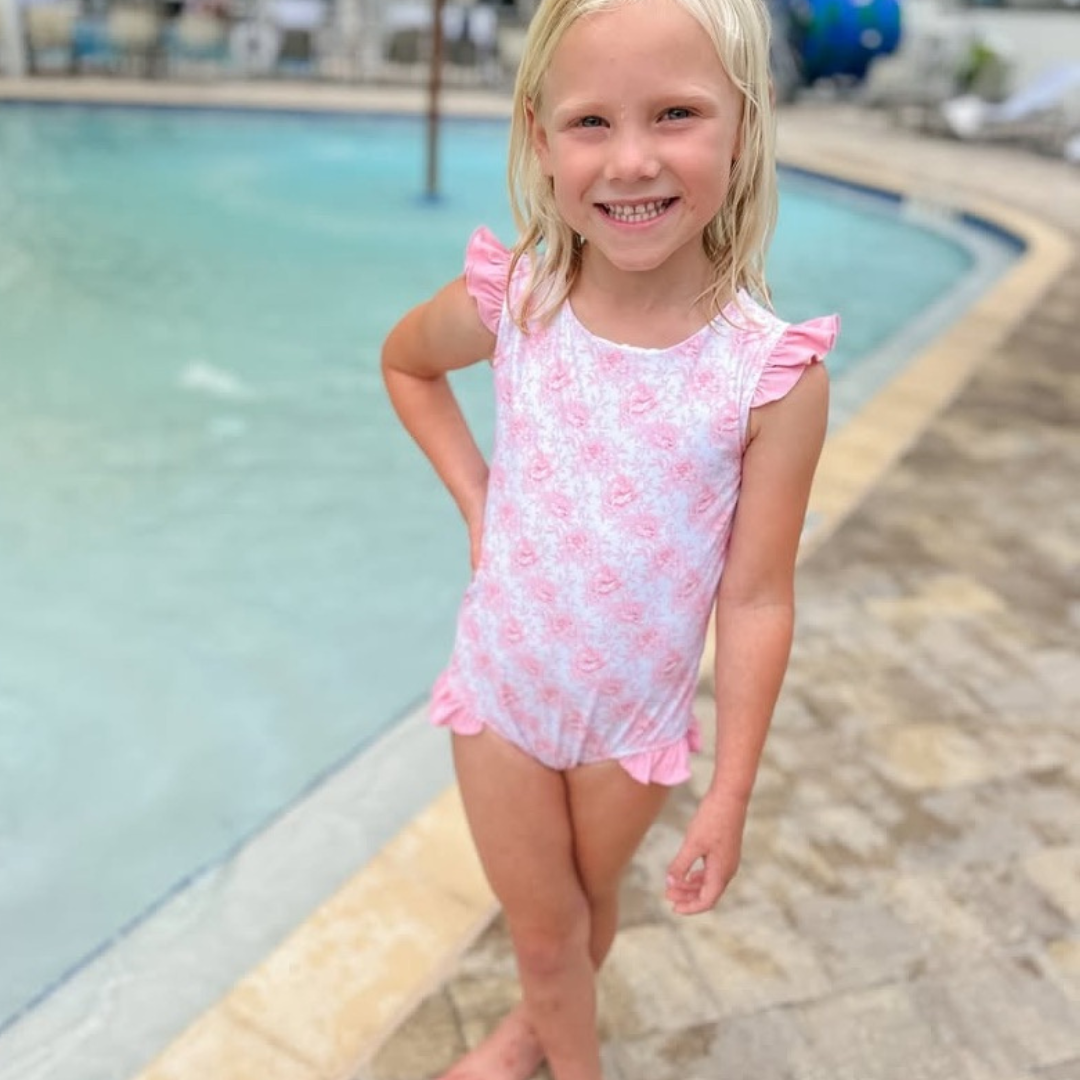 Rashguard Swimsuit - Pink Fancy Floral