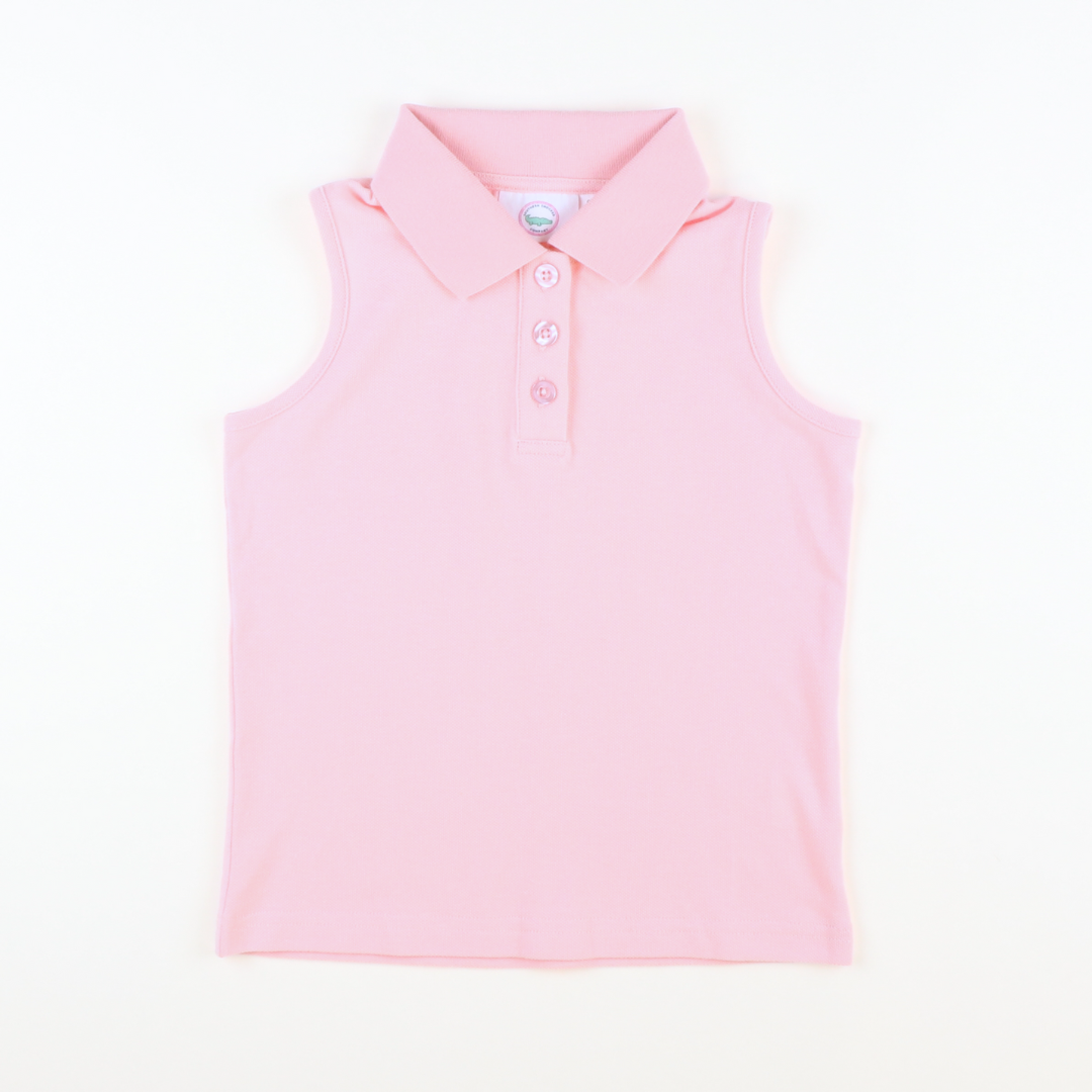 Girls Courtside Polo - Light Pink - Southern Smocked Co.