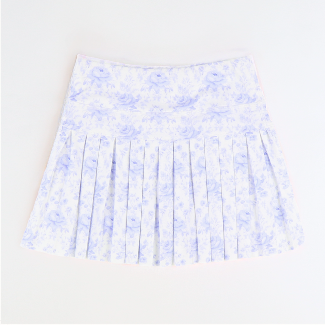 Tennis Skirt - Fancy Blue Floral - Southern Smocked Co.