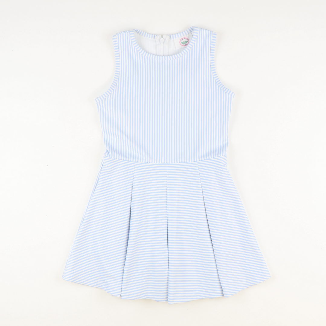 Performance Dress - Light Blue Stripes - Southern Smocked Co.