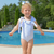 Chinoiserie Blue Ruffle & Ties One-Piece Swimsuit