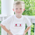 Smocked Apples & Books Short Sleeve White Knit Shirt