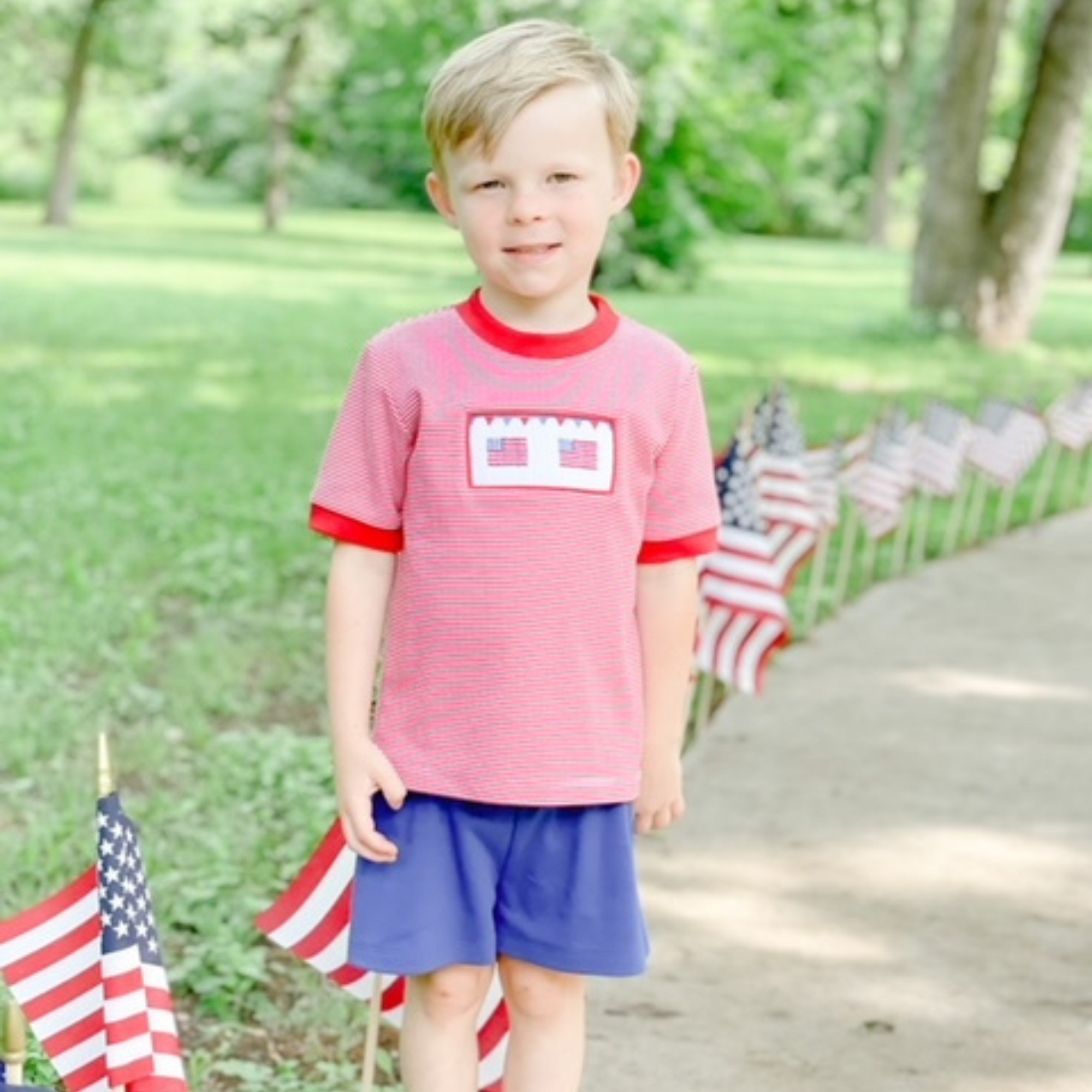 USA Red White Blue T-shirt American Flag U.S.A Stars Stripes-CL