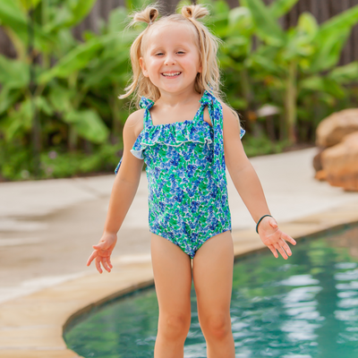 Lakehouse Floral Ruffle & Ties One-Piece Swimsuit