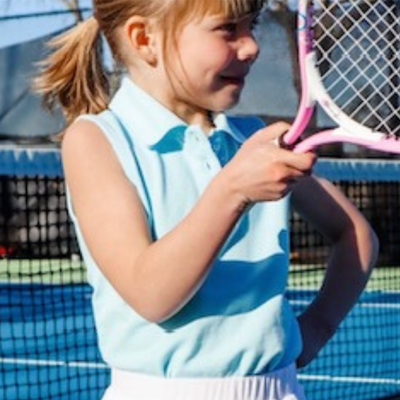 Girls Courtside Polo - Light Blue