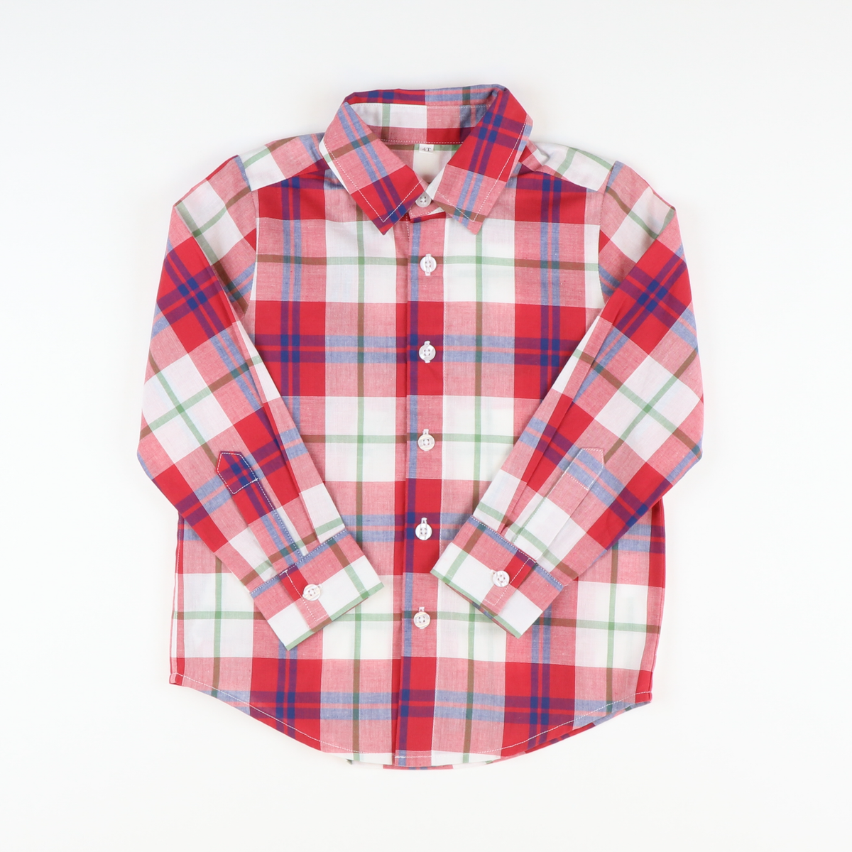 Signature Button Down Collared Shirt - Red & Navy Plaid