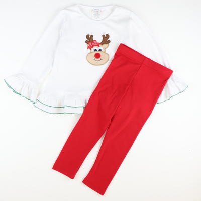 Knit Leggings - Holiday Red