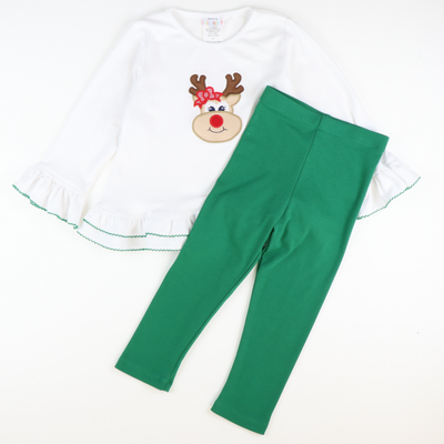Knit Leggings - Christmas Green