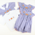 Smocked Autumn Pumpkins Short Sleeve White Knit Shirt