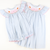 Smocked Pumpkins & Bow Girl Bubble - Light Blue Mini Check Seersucker