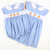 Smocked Pumpkins Collared Dress - Blue Tiny Dot