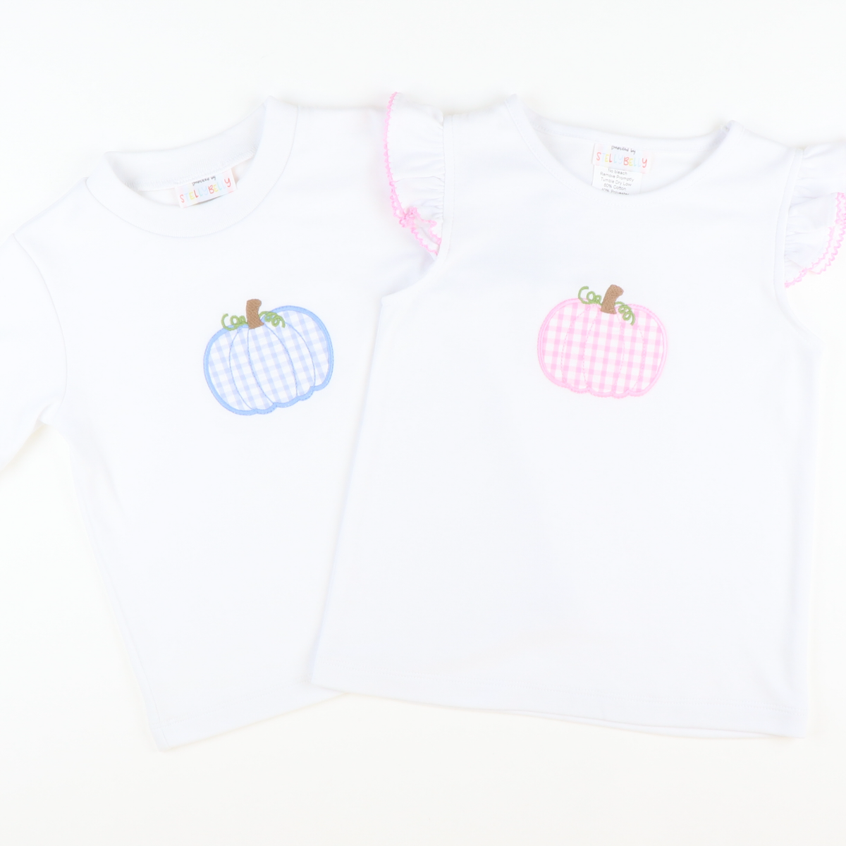 Pink Check Pumpkin Appliqué Top