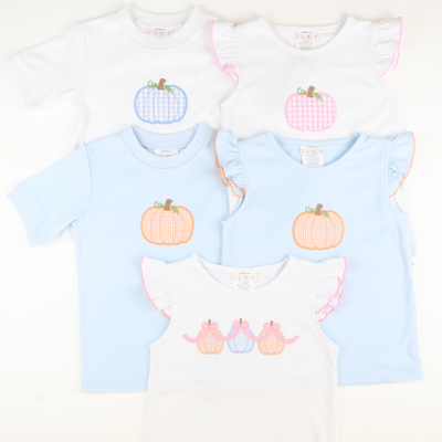 Orange Pumpkin Appliqué Top
