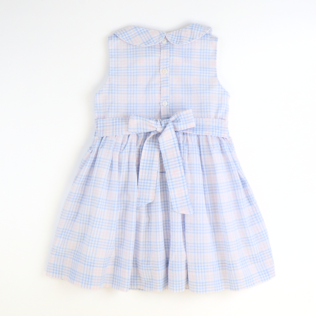 Sunday Brunch Dress - Blue & Pink Plaid Seersucker Sunday Brunch Dress - Blue & Pink Plaid Seersucker