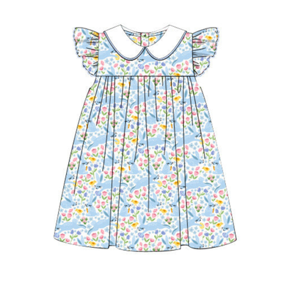 Collared Knit Dress - Bunny Hop - Southern Smocked Co.