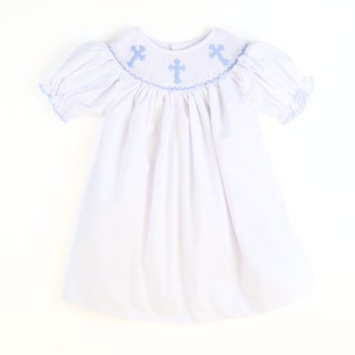 Smocked Cross Bishop- White - Southern Smocked Co.