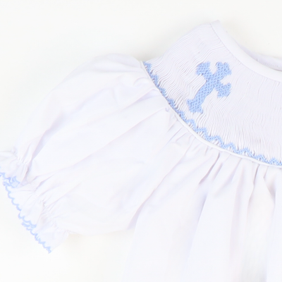 Smocked Cross Bishop- White - Southern Smocked Co.