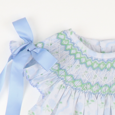 Smocked Geo Bishop- Hydrangea Blooms - Southern Smocked Co.