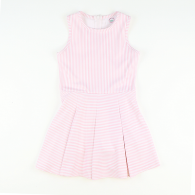 Performance Dress - Light Pink Stripes - Southern Smocked Co.