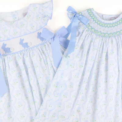 Smocked Geo Bishop- Hydrangea Blooms - Southern Smocked Co.