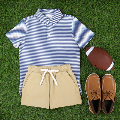 Signature Twill Shorts - Khaki - Southern Smocked Co.