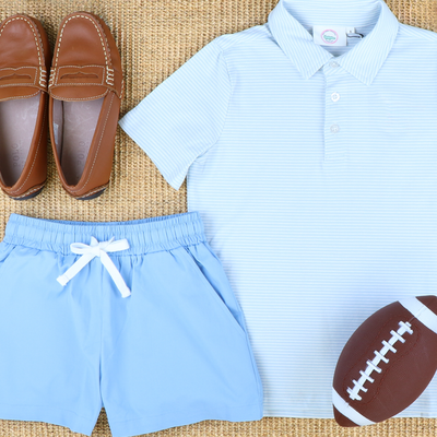 Signature Polo - Light Blue Stripe Knit