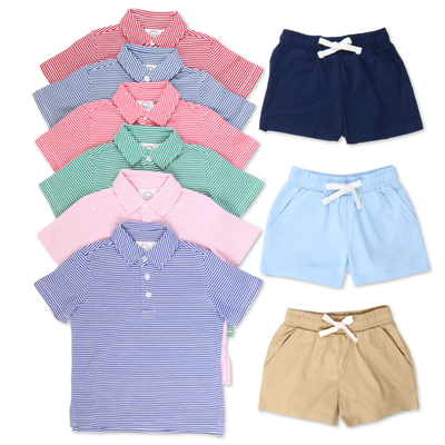 Signature Twill Shorts - Khaki - Southern Smocked Co.