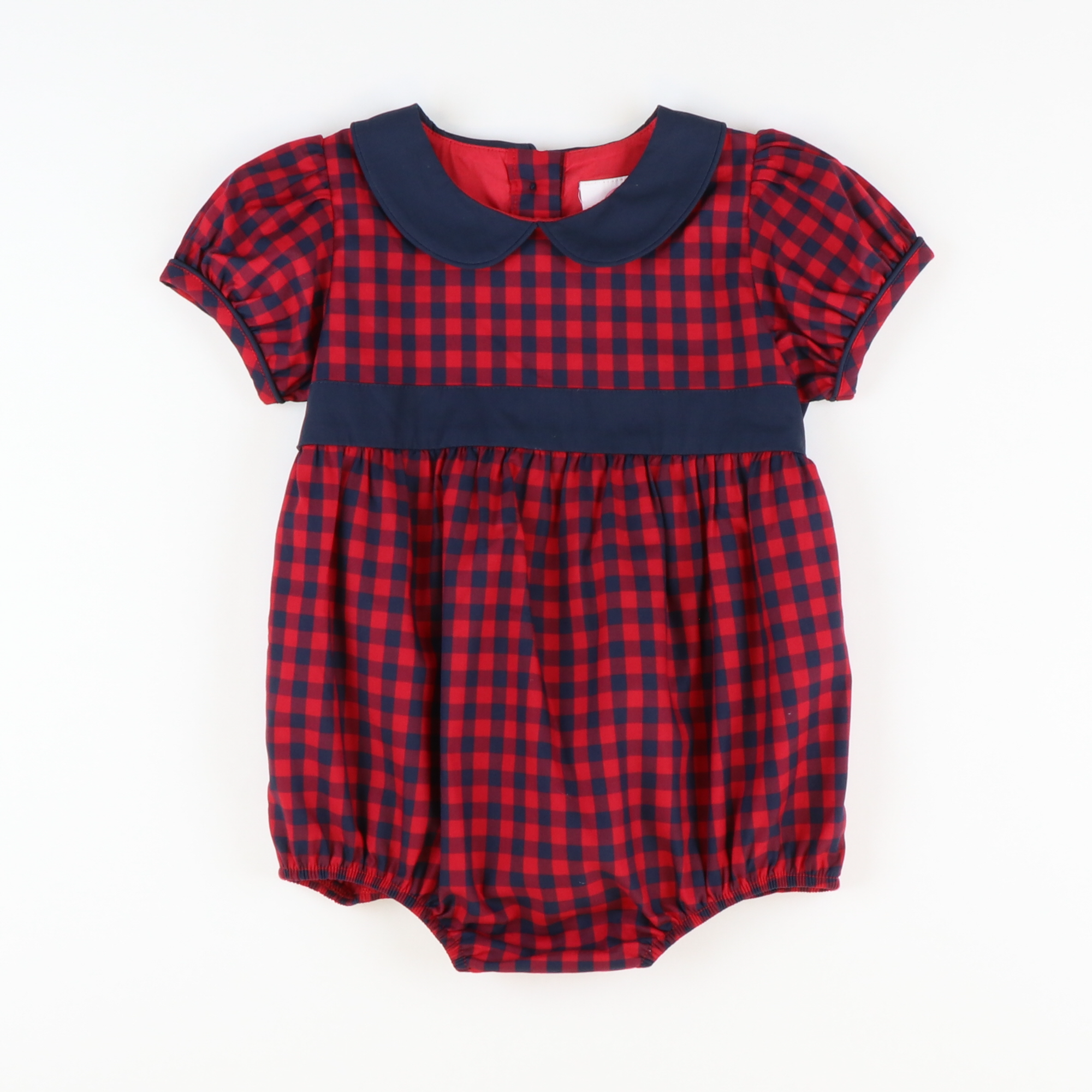 Collared Girl Bubble - Red & Navy