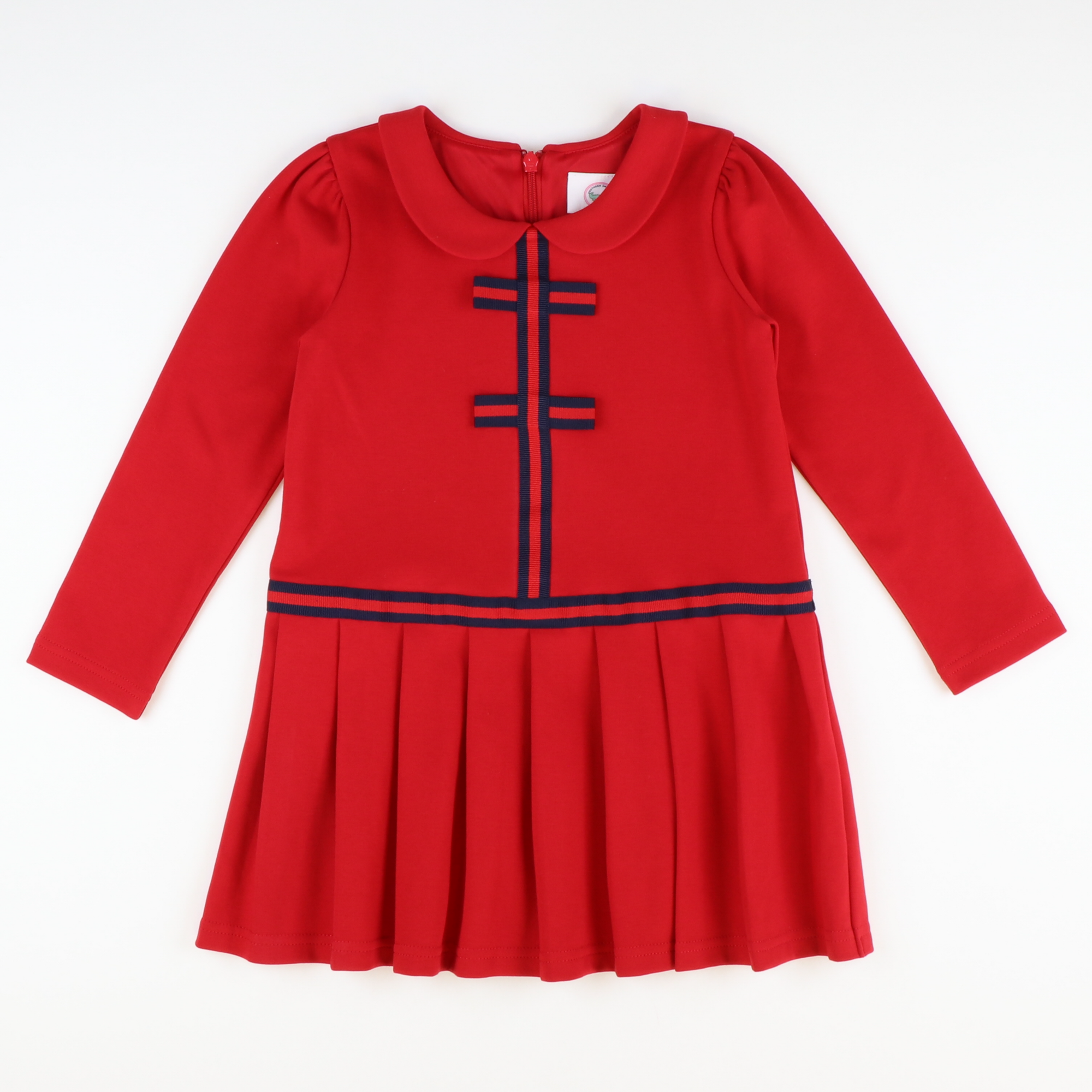 Pleated Knit Dress - Holiday Red