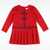 Pleated Knit Dress - Holiday Red