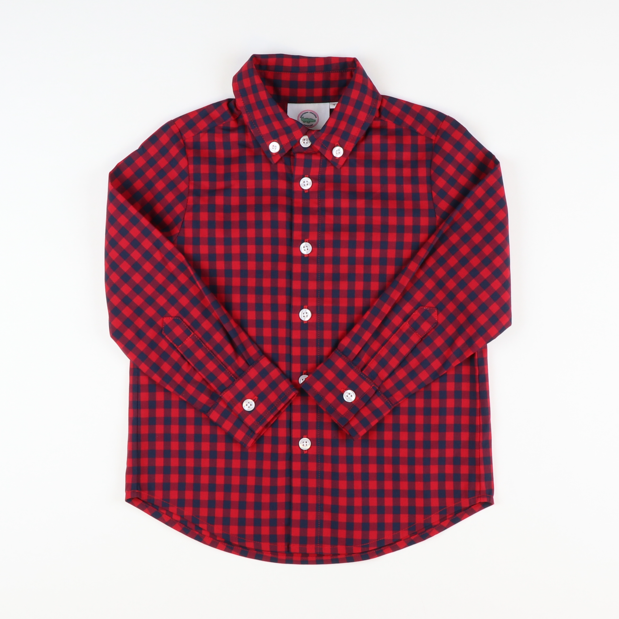 Signature Button Down Collared Shirt - Red & Navy