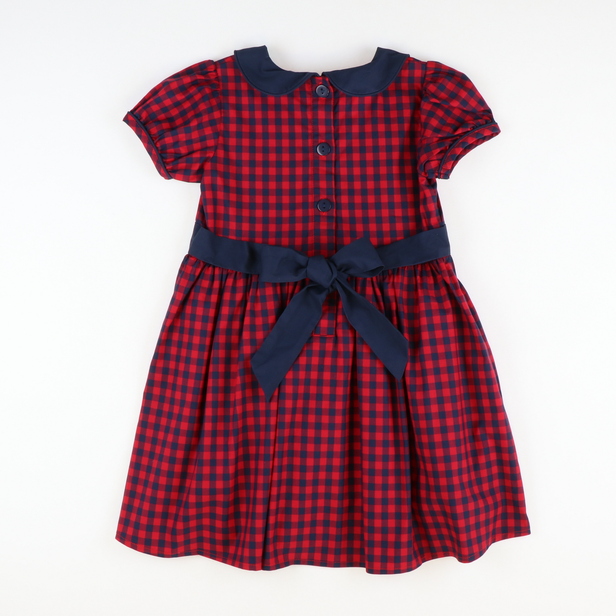 Collared Dress -  Red & Navy