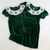 Embroidered Wreath Emerald Velvet Dress - Stellybelly