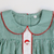 Embroidered Santa Collared Dress - Christmas Green Mini Gingham - Stellybelly