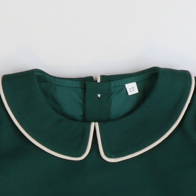 Dark Green & Cream Linen Boy Bubble