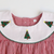 Embroidered Christmas Trees Bib Dress - Holiday Red Mini Gingham