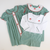 Embroidered Santa Short Set - Christmas Green Mini Gingham - Stellybelly