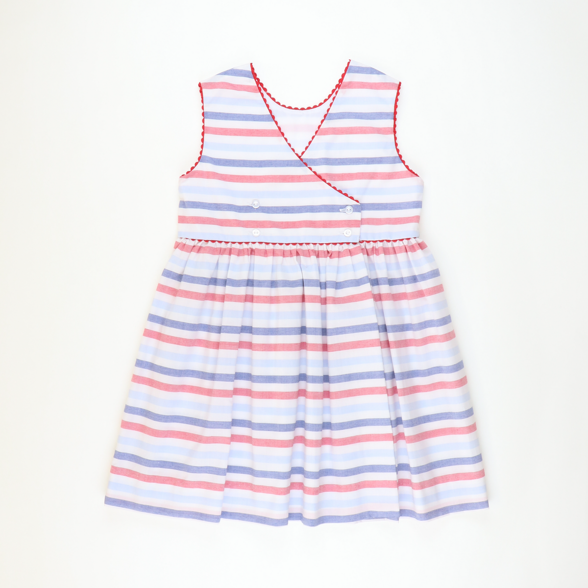 Wrap Dress - Patriotic Wide Stripe